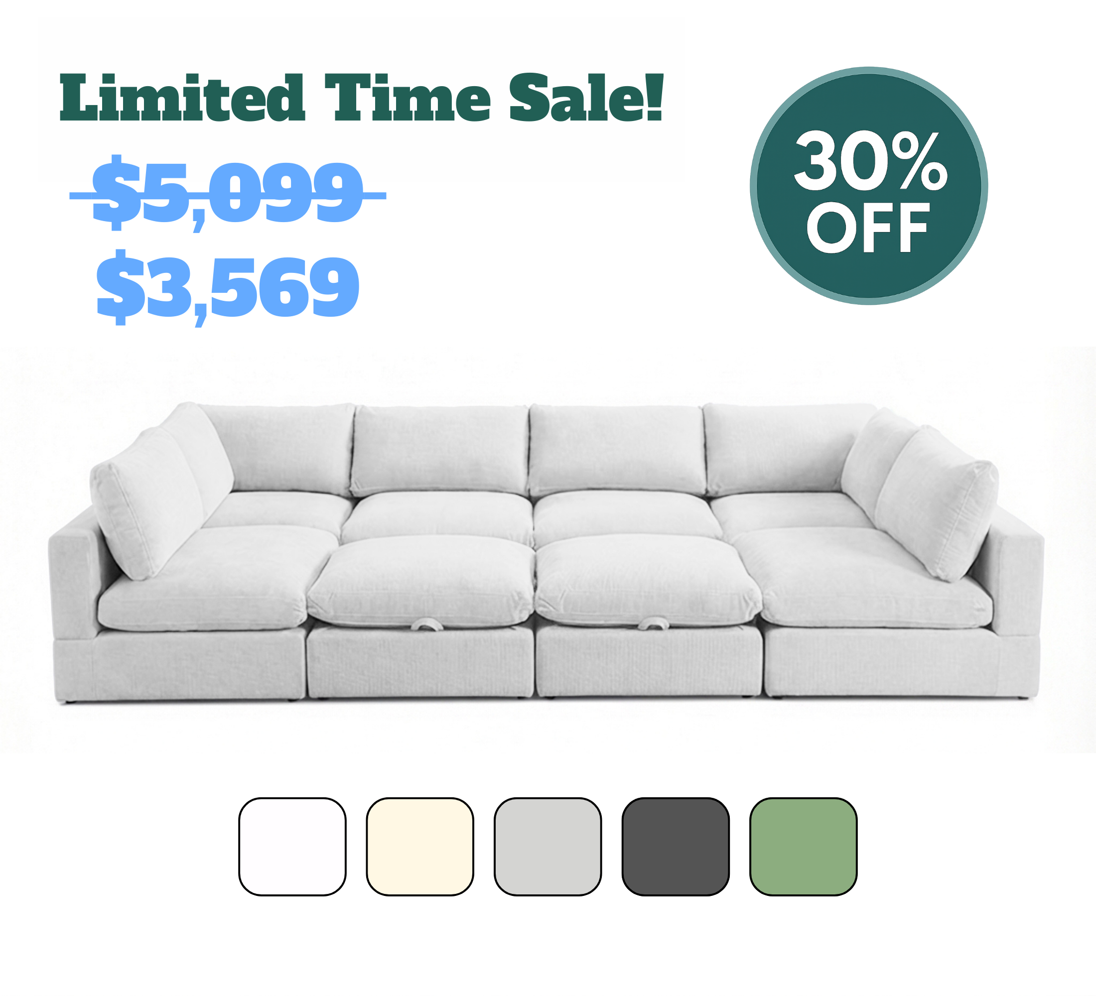 8 Piece Set with 2 Ottomans - Large Pit Configuration!