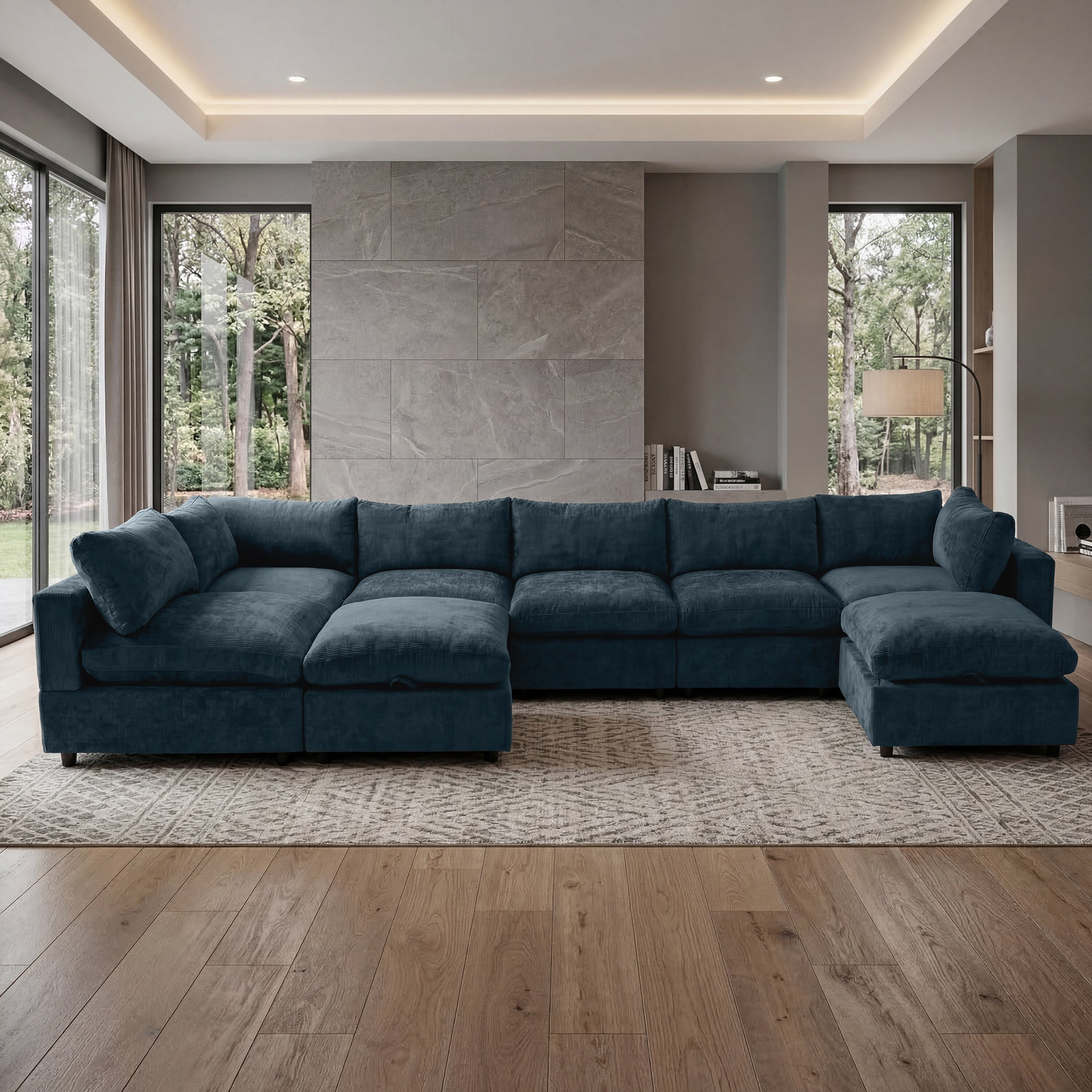 8 Piece Set with 2 Ottomans - Large Pit Configuration!