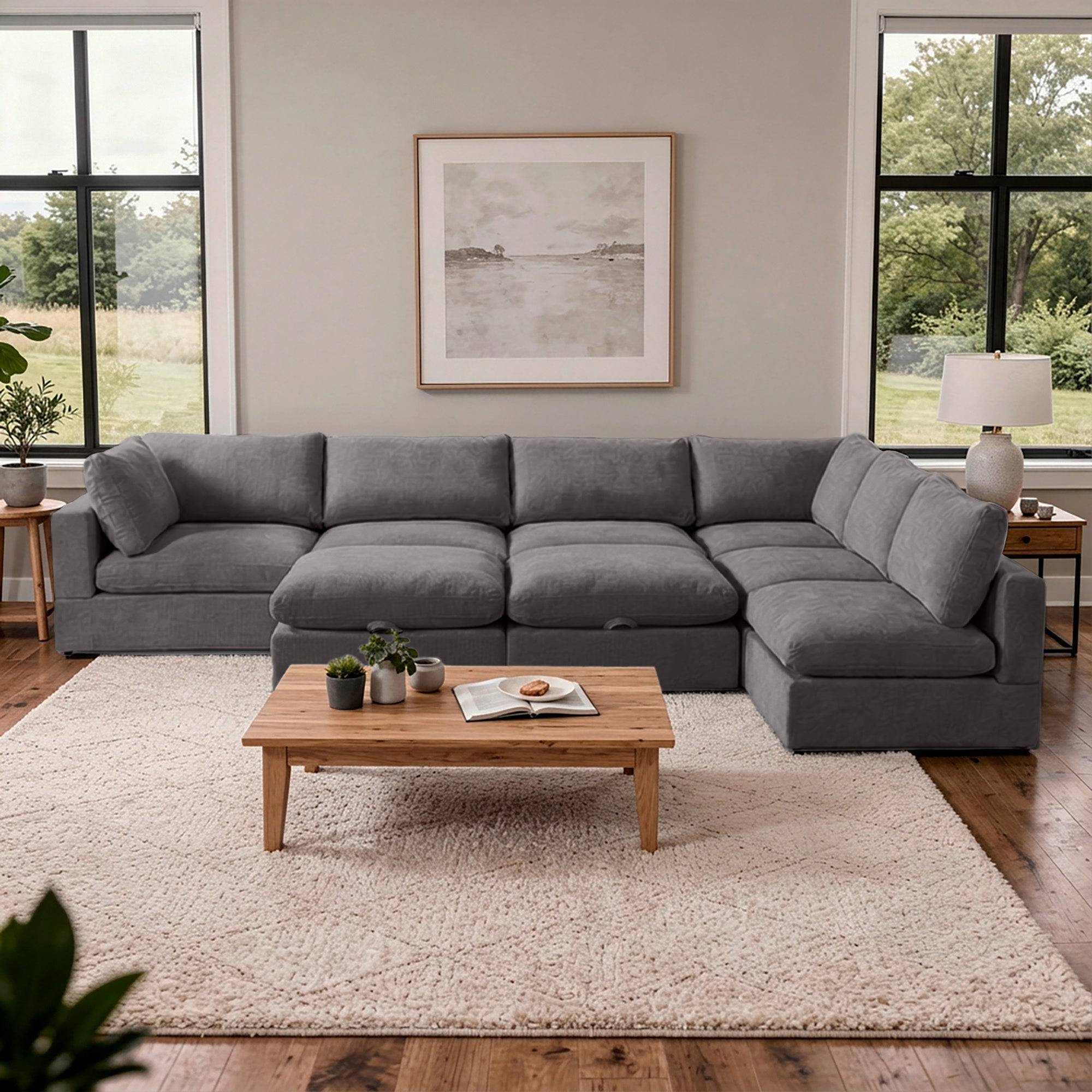 8 Piece Set with 2 Ottomans - Large Pit Configuration!