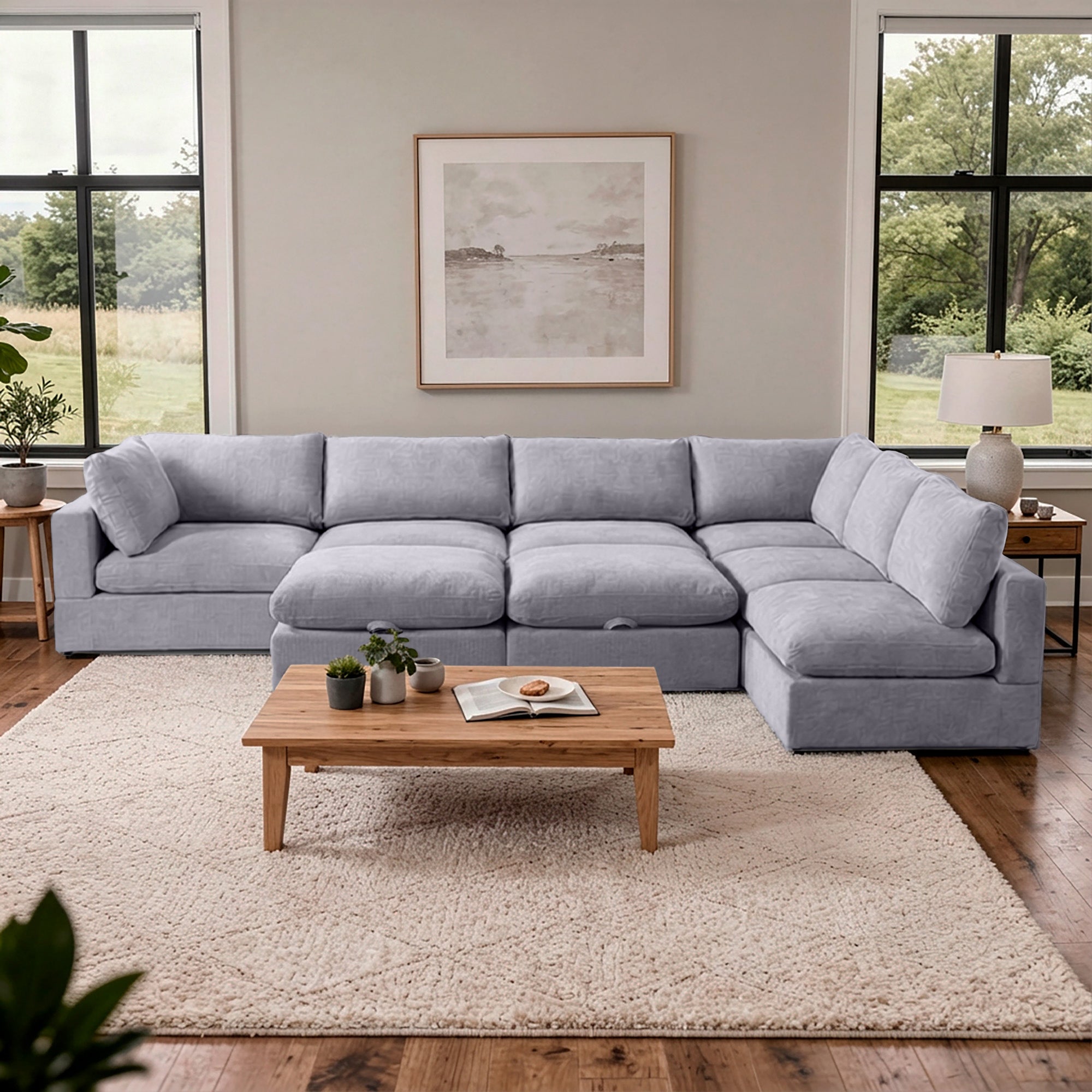 8 Piece Set with 2 Ottomans - Large Pit Configuration!