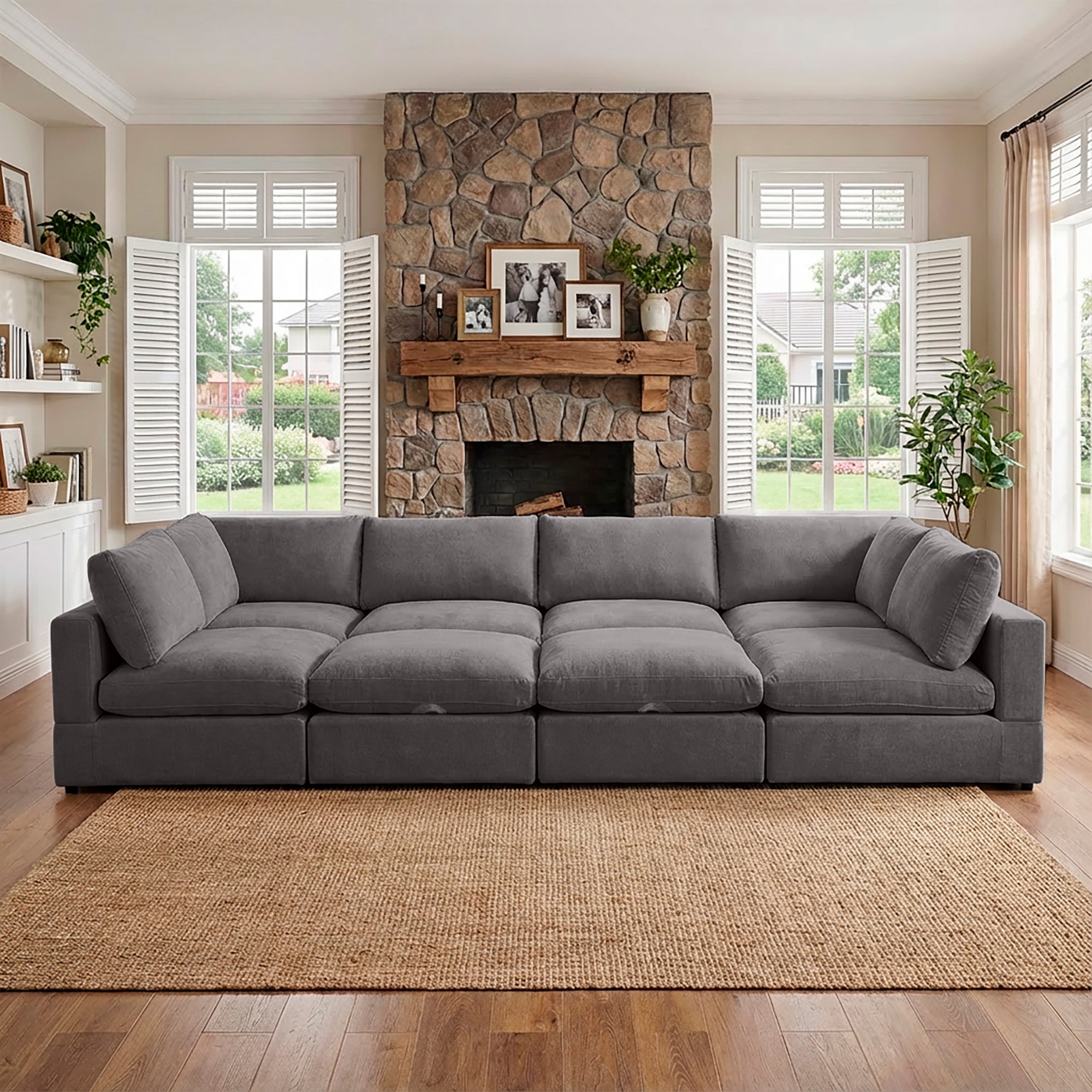 8 Piece Set with 2 Ottomans - Large Pit Configuration!