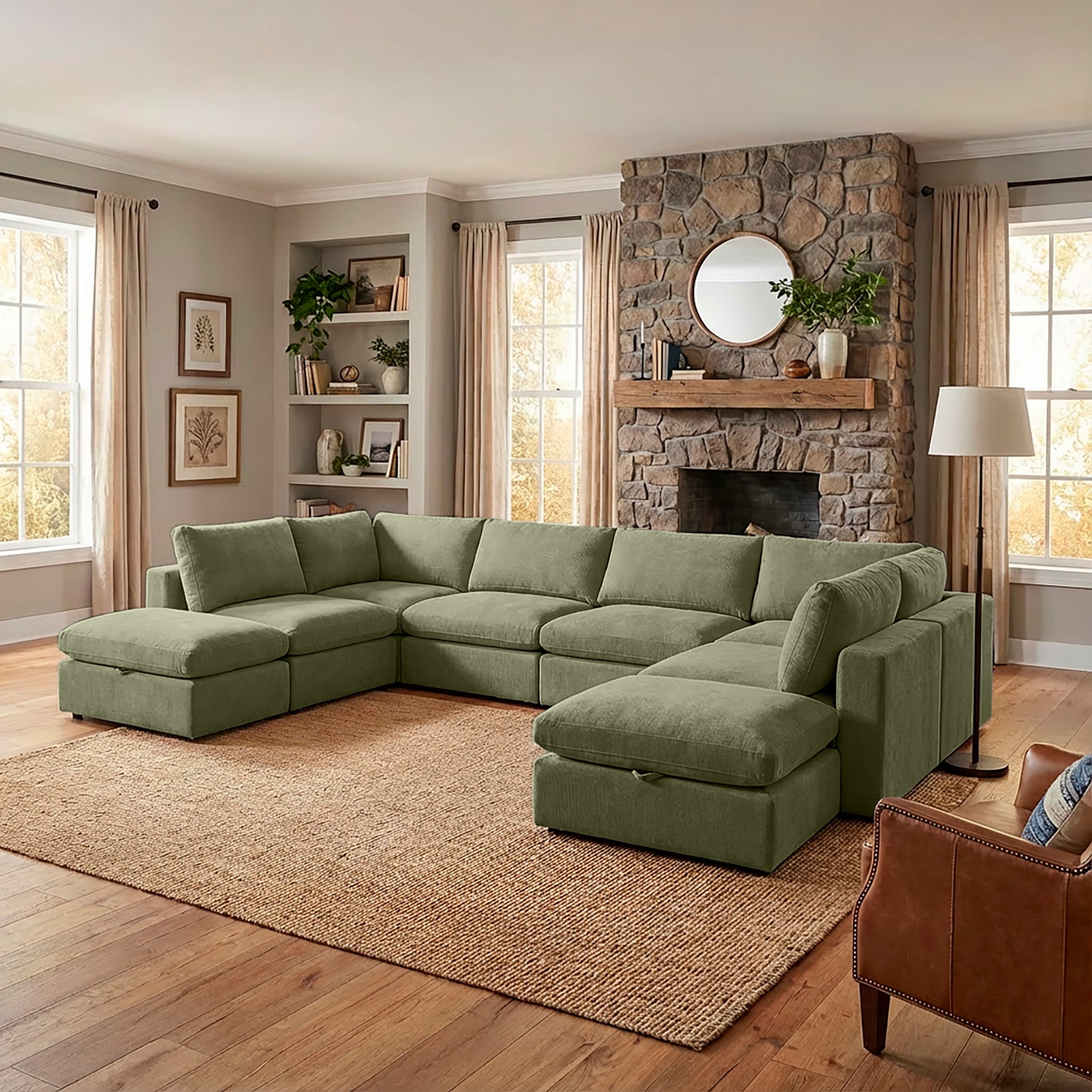 8 Piece Set with 2 Ottomans - Large Pit Configuration!