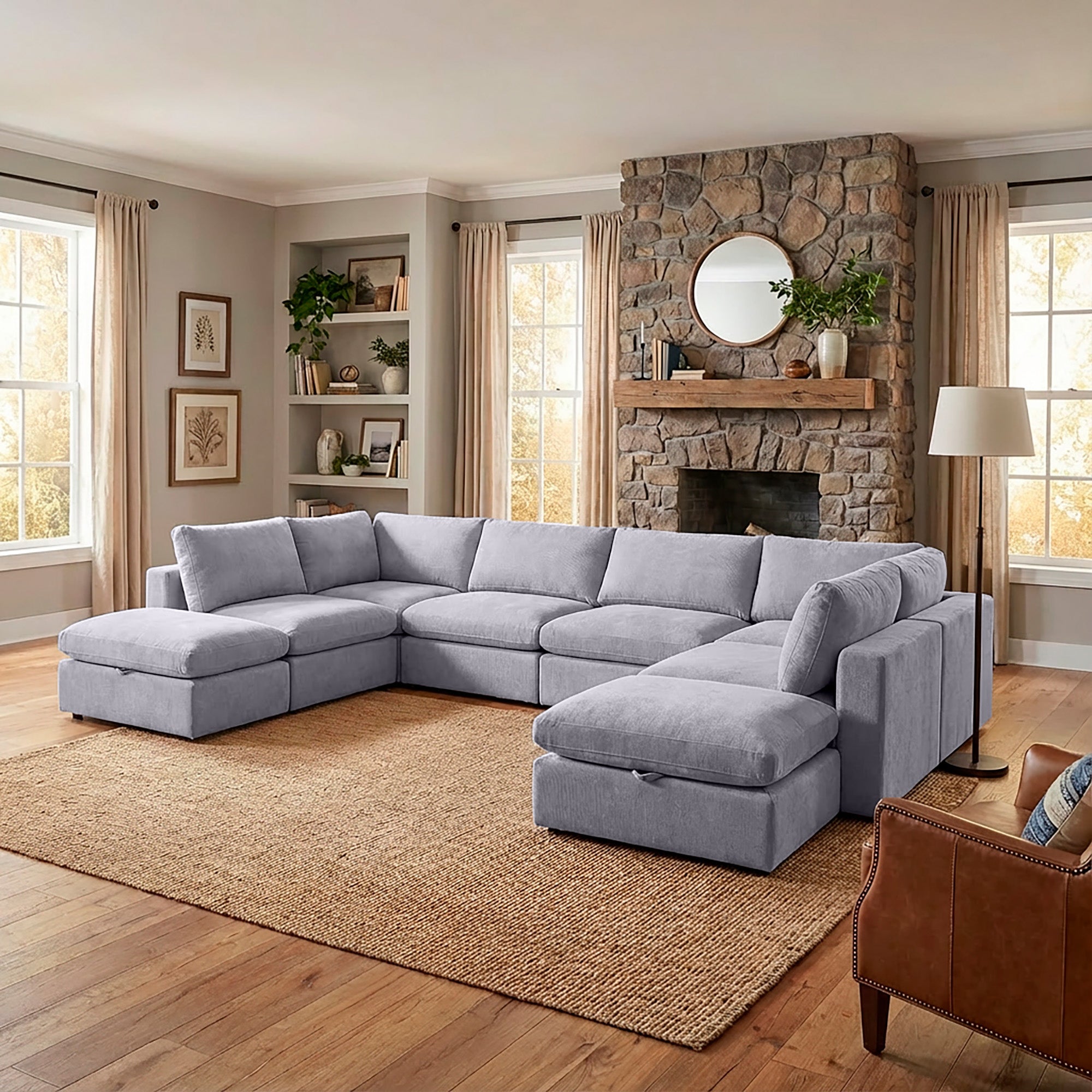 8 Piece Set with 2 Ottomans - Large Pit Configuration!