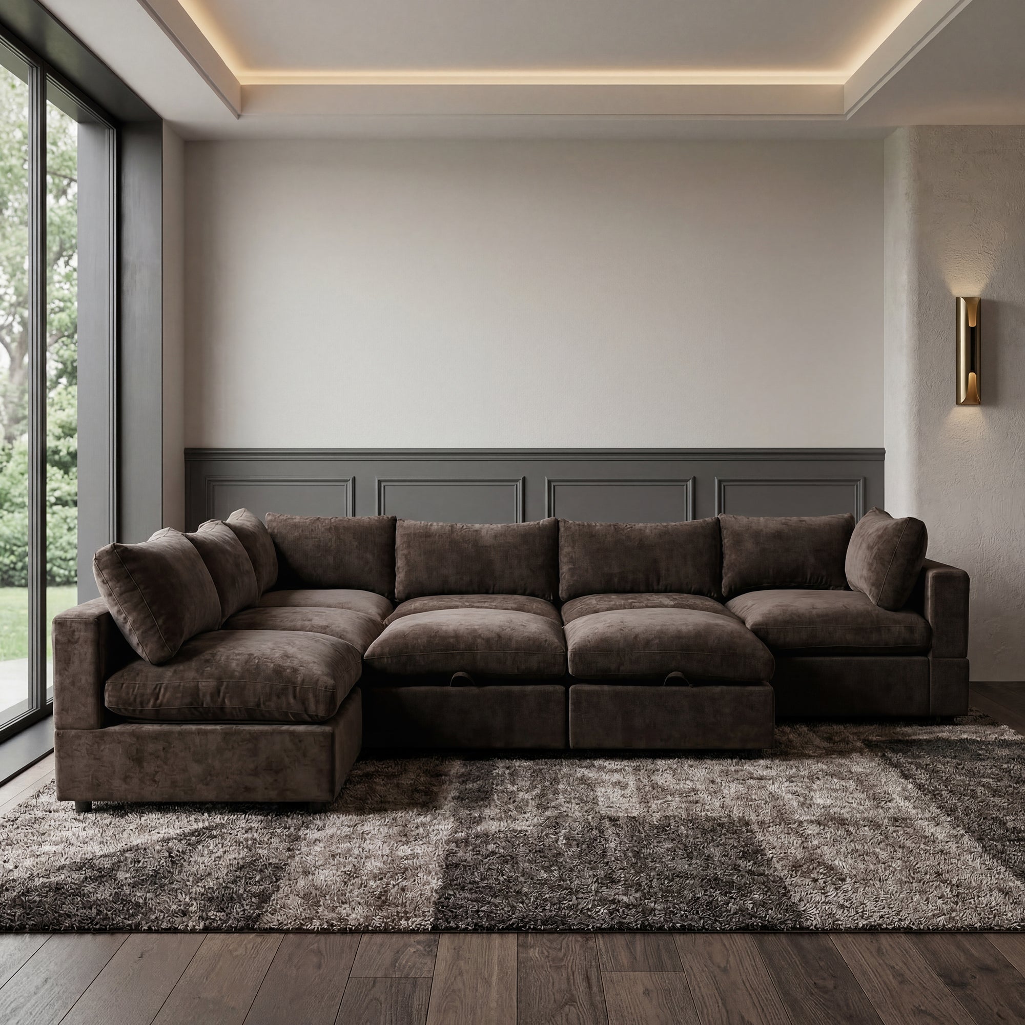 8 Piece Set with 2 Ottomans - Large Pit Configuration!