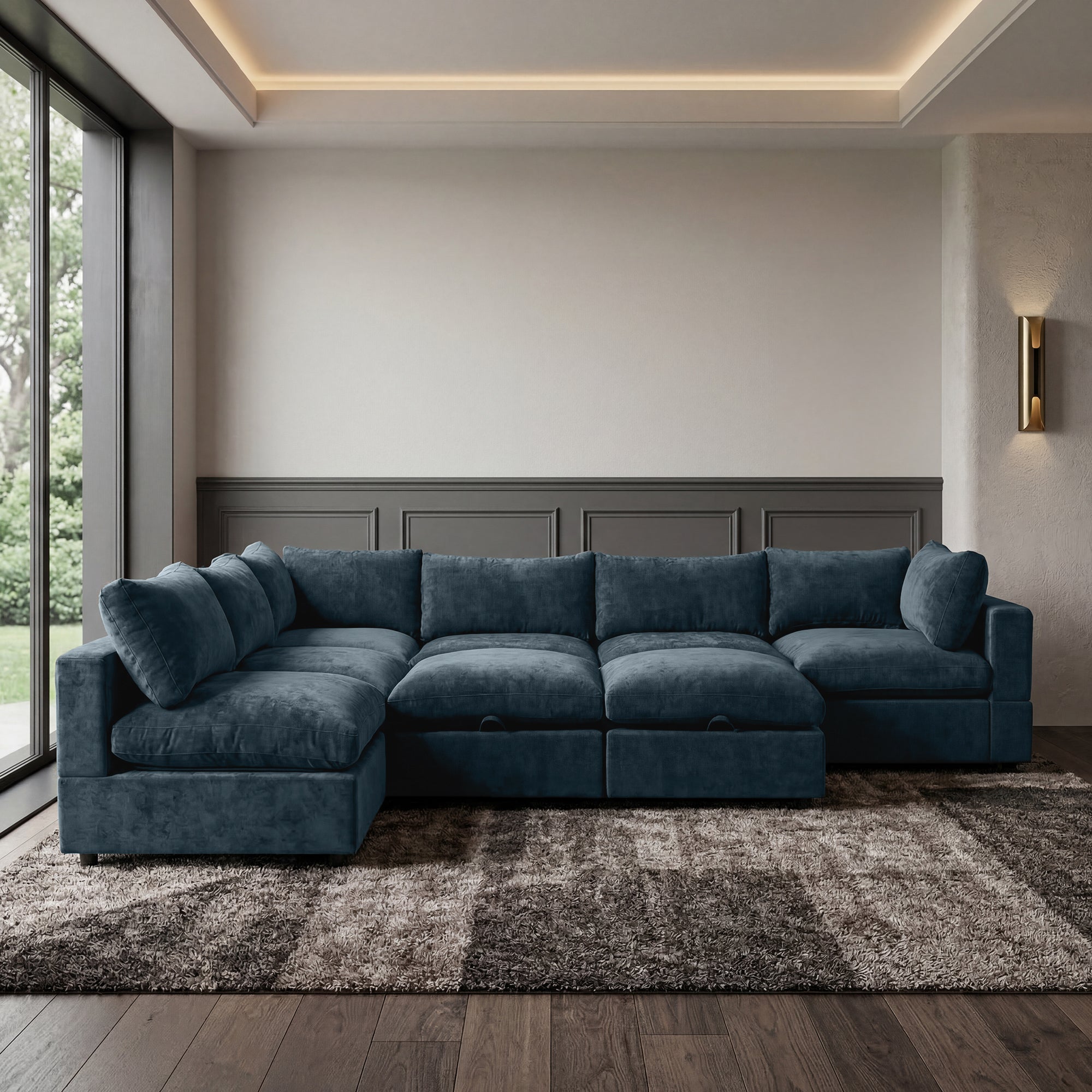 8 Piece Set with 2 Ottomans - Large Pit Configuration!