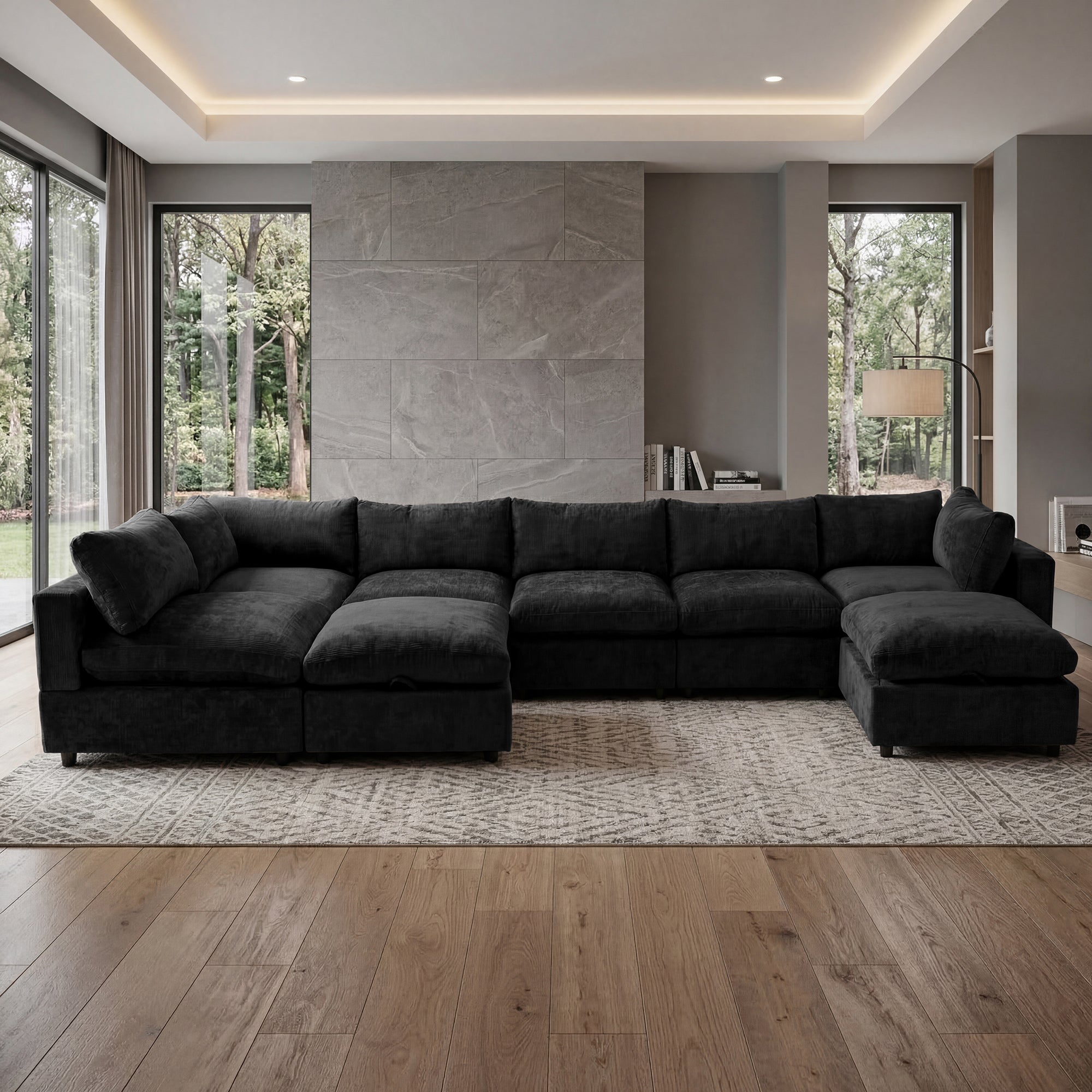 8 Piece Set with 2 Ottomans - Large Pit Configuration!