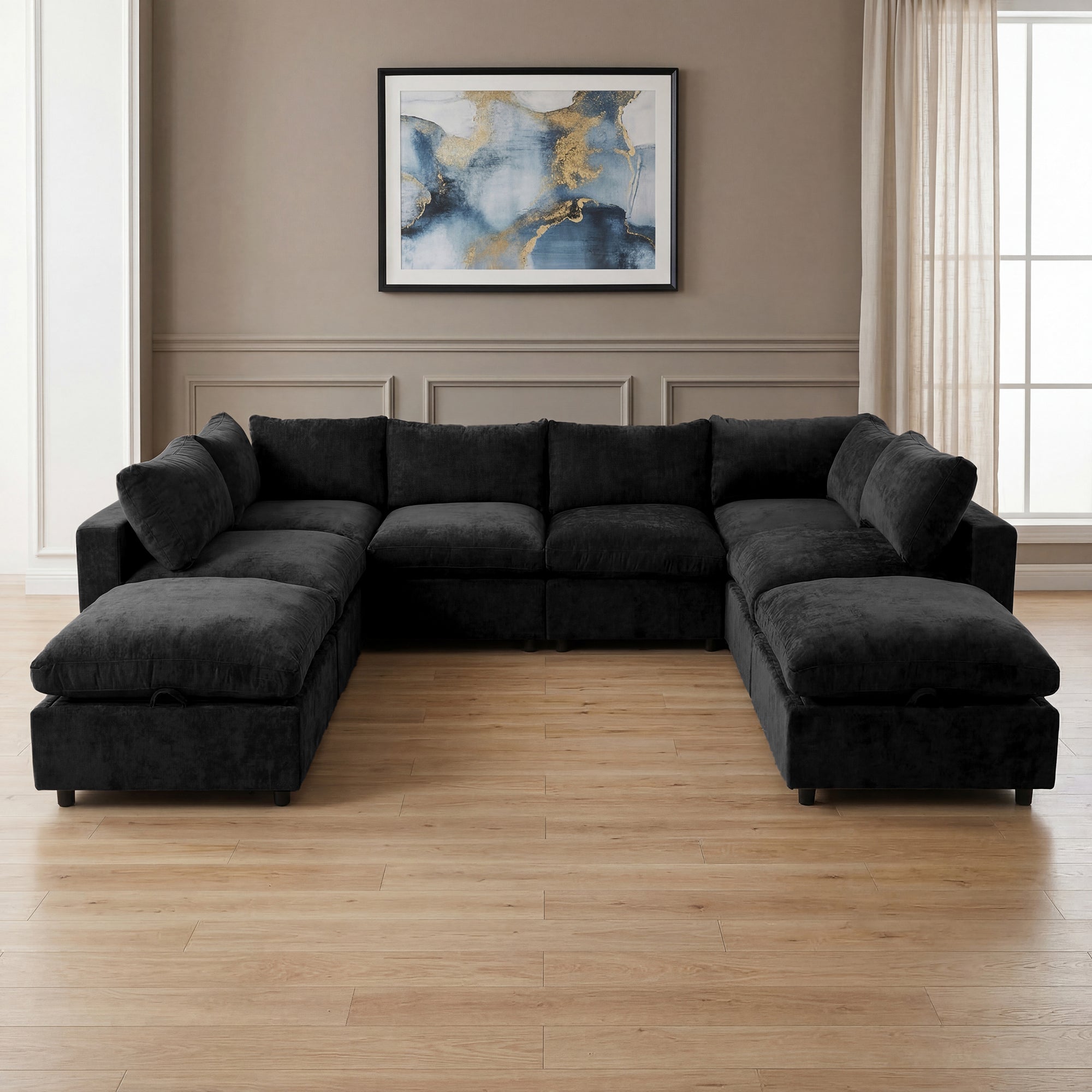 8 Piece Set with 2 Ottomans - Large Pit Configuration!