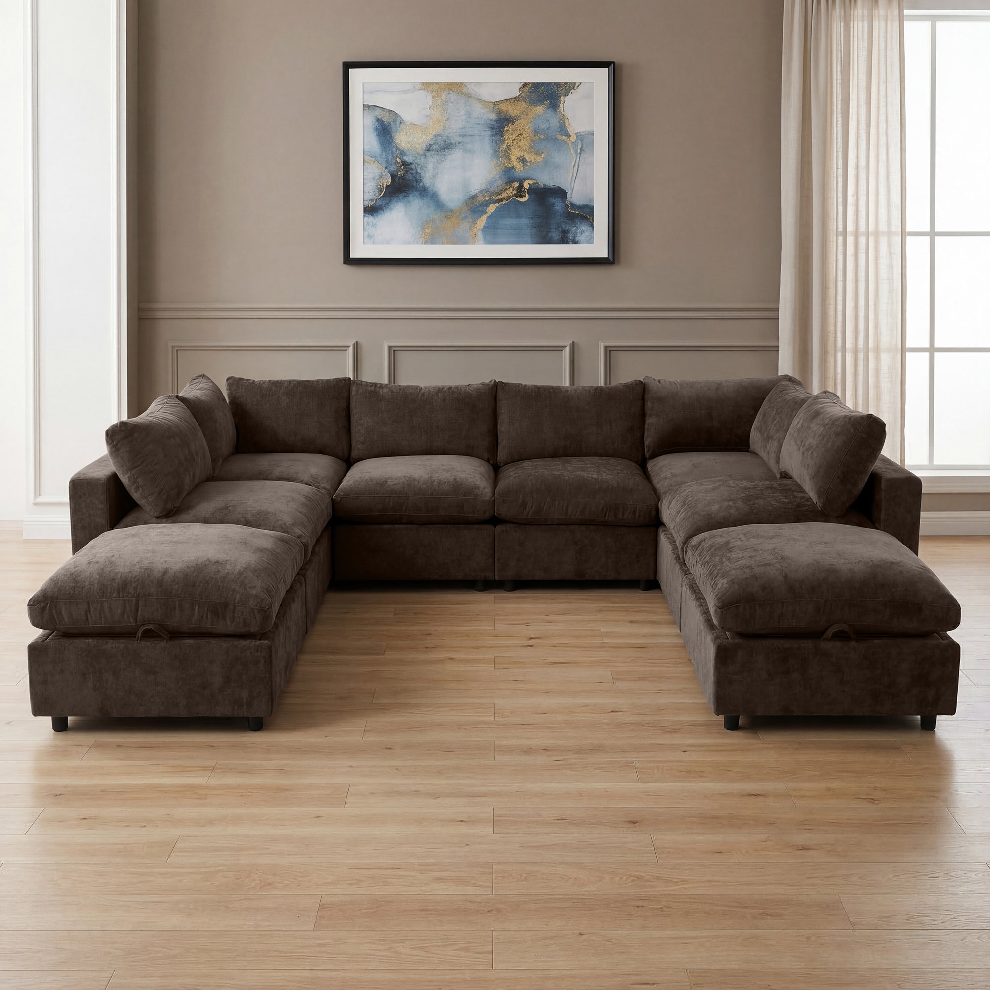 8 Piece Set with 2 Ottomans - Large Pit Configuration!
