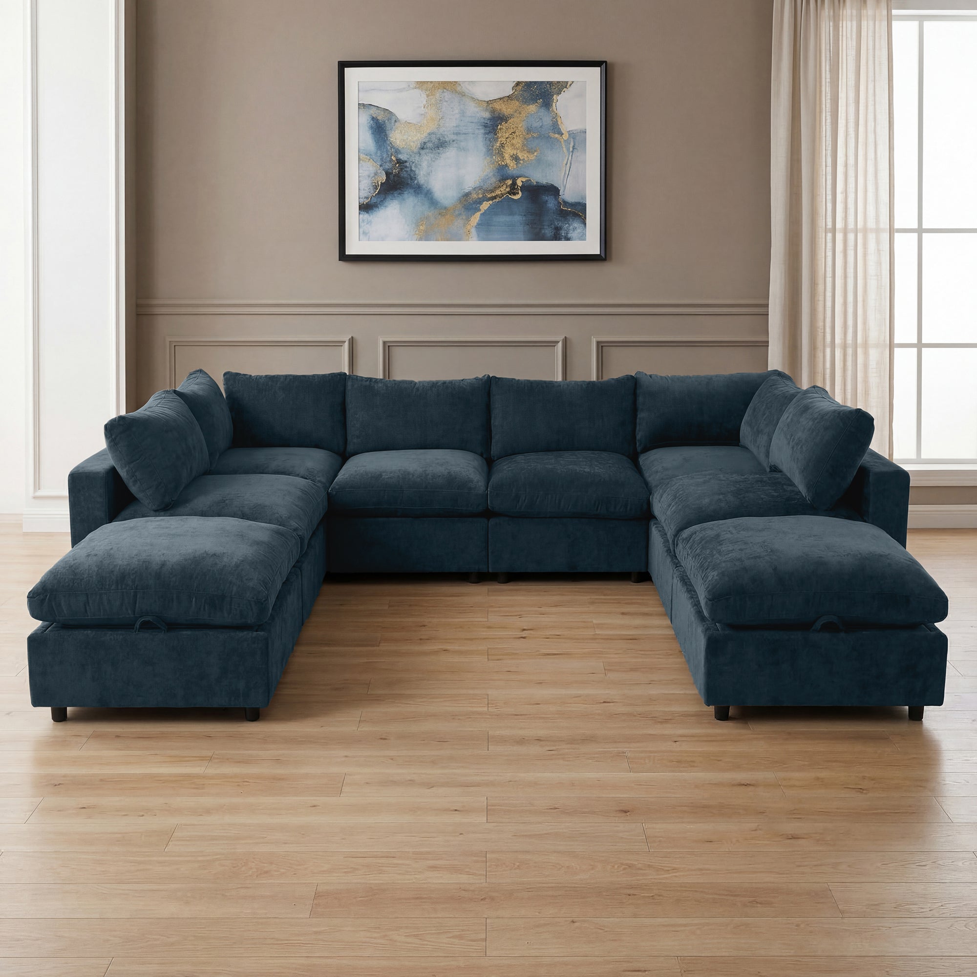 8 Piece Set with 2 Ottomans - Large Pit Configuration!