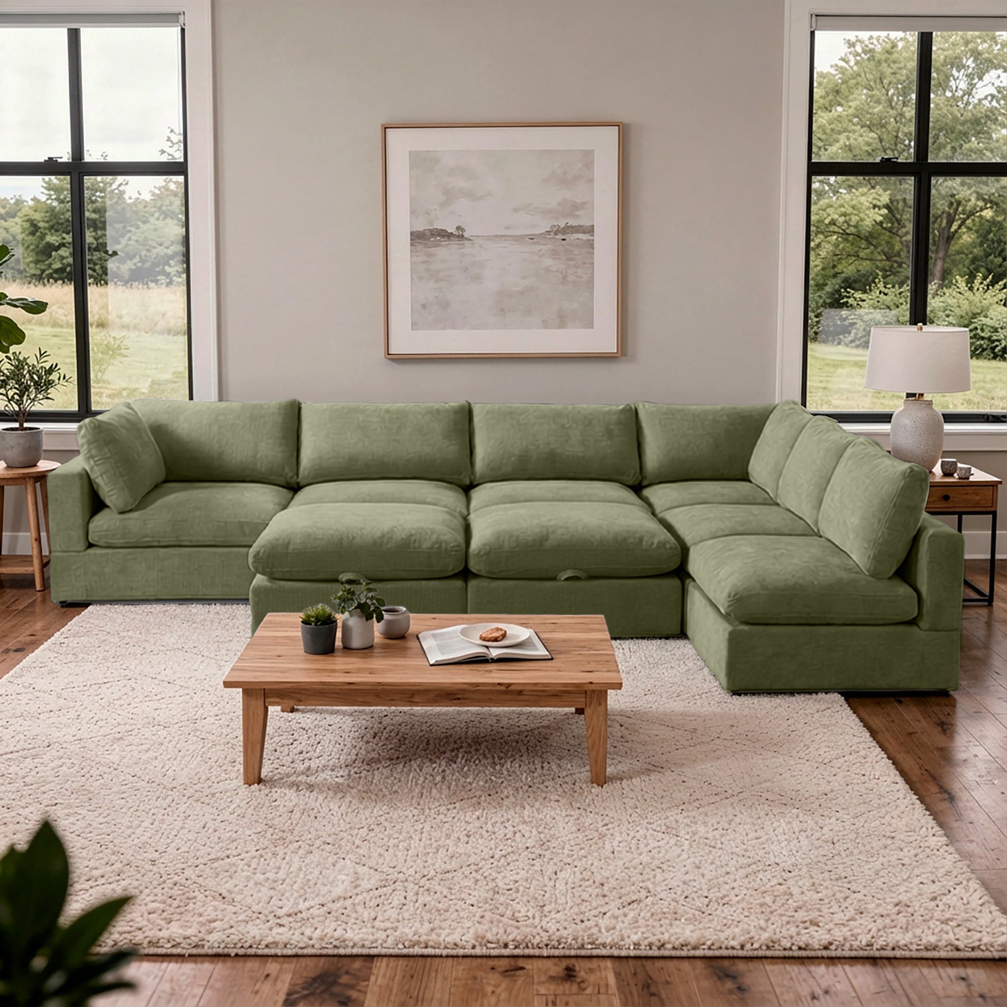 8 Piece Set with 2 Ottomans - Large Pit Configuration!