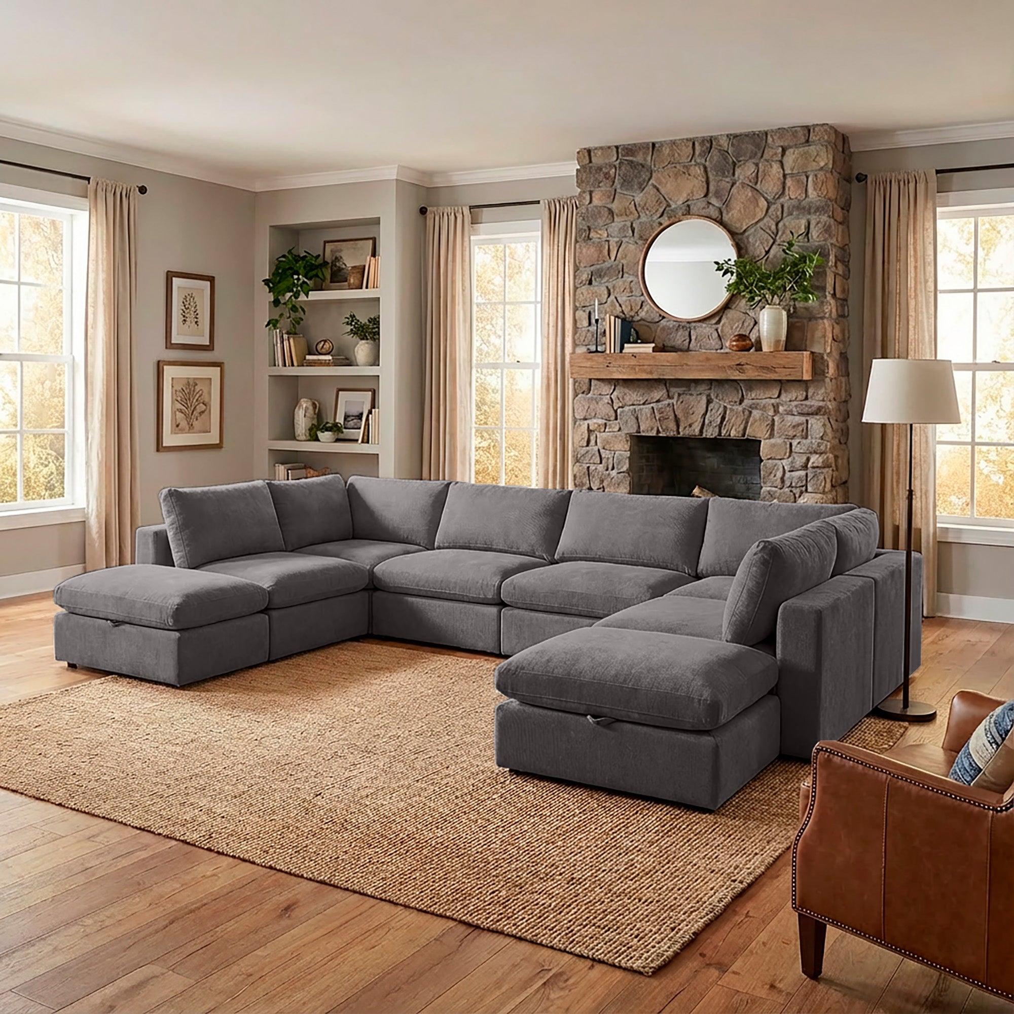 8 Piece Set with 2 Ottomans - Large Pit Configuration!